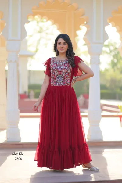 Purple Premium Readymade Designer Gown